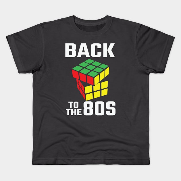 Back To The 80s - Rubik Cube Kids T-Shirt by Lunarix Designs